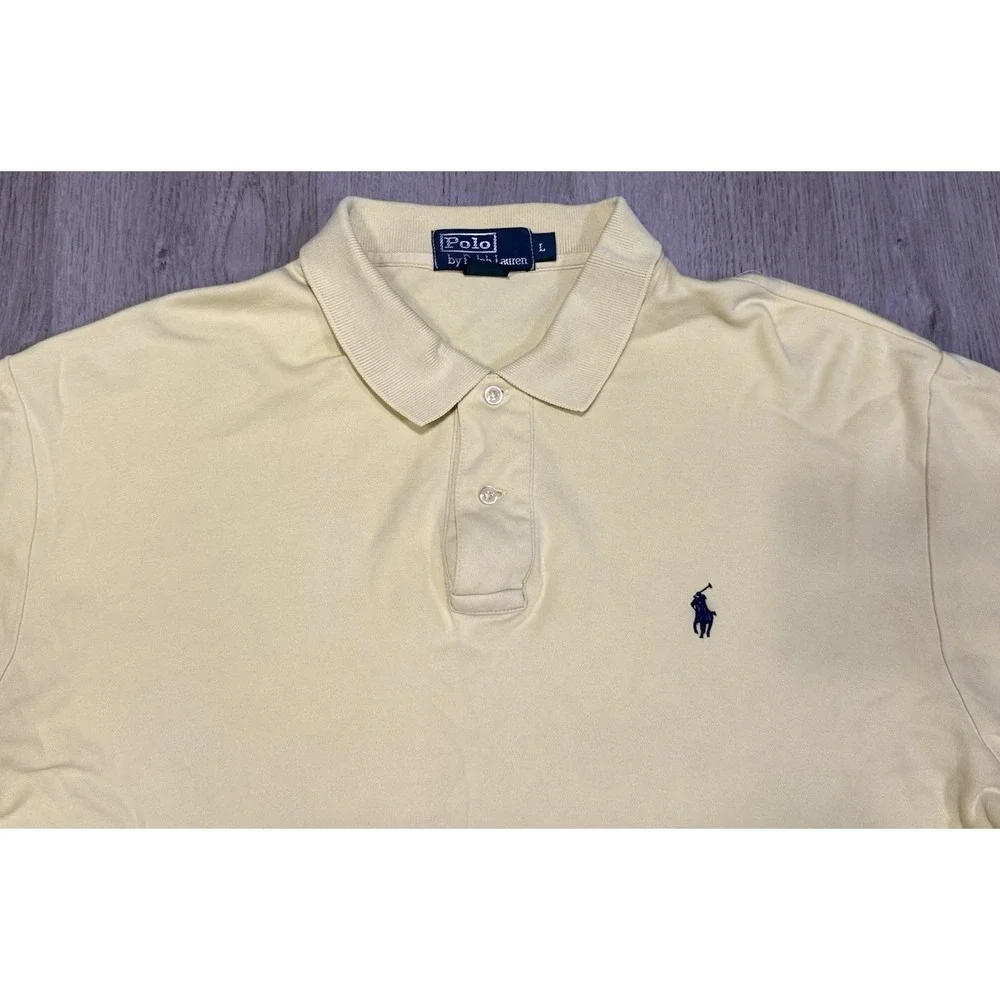 Vintage Polo by Ralph Lauren Polo Shirt Men's L Yellow Short Sleeve Pony Logo